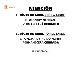 Cierre Registro General y Oficina Prado Norte