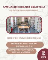 AMPLIACIÓN HORARIO BIBLIOTECA POR EXÁMENES
