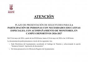 SOLICITUD MONITORES DE APOYO PARA PARTICIPANTES NEE EN CAMPUS DE VERANO
